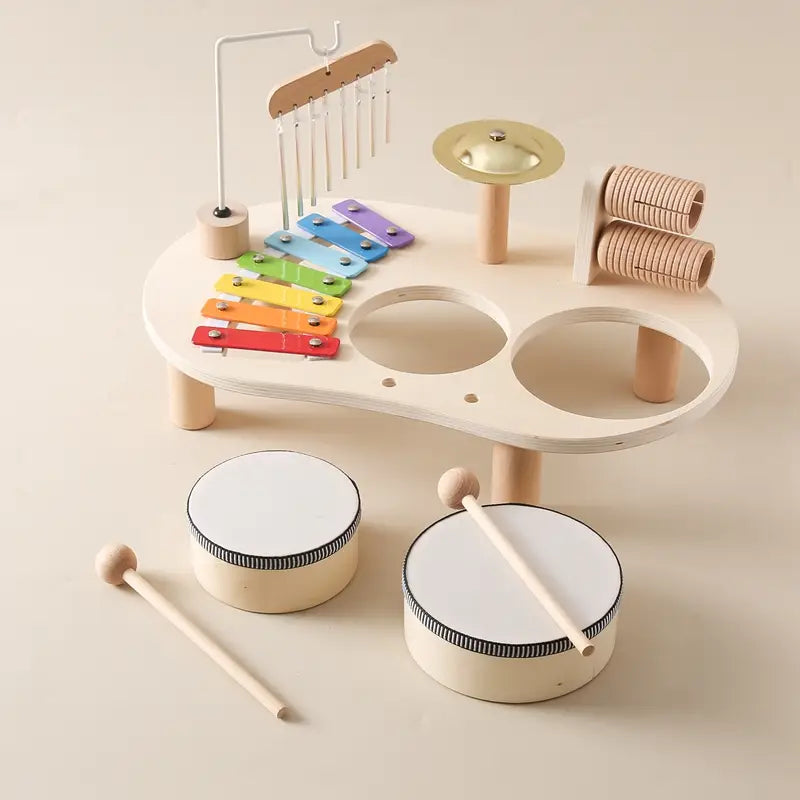 Baby Educational Toys Wooden Aeolian Bells Montessori Children’s Musical Toys Xylophone Newborn Birthday Gifts Music Table Toys