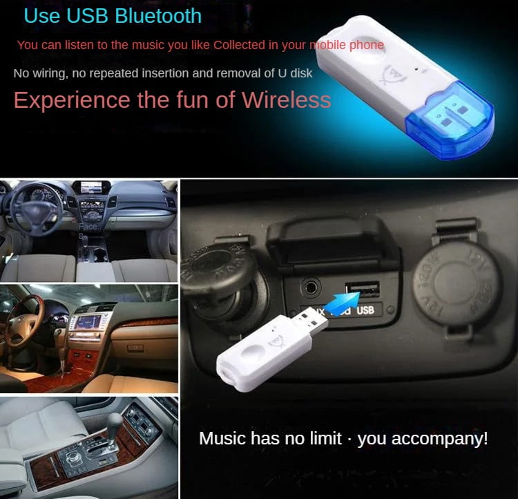 USB Bluetooth-Compatible Stereo Music Receiver Wireless Audio Adapter Music Speaker Receiver Adapter For Speaker For Phone Car