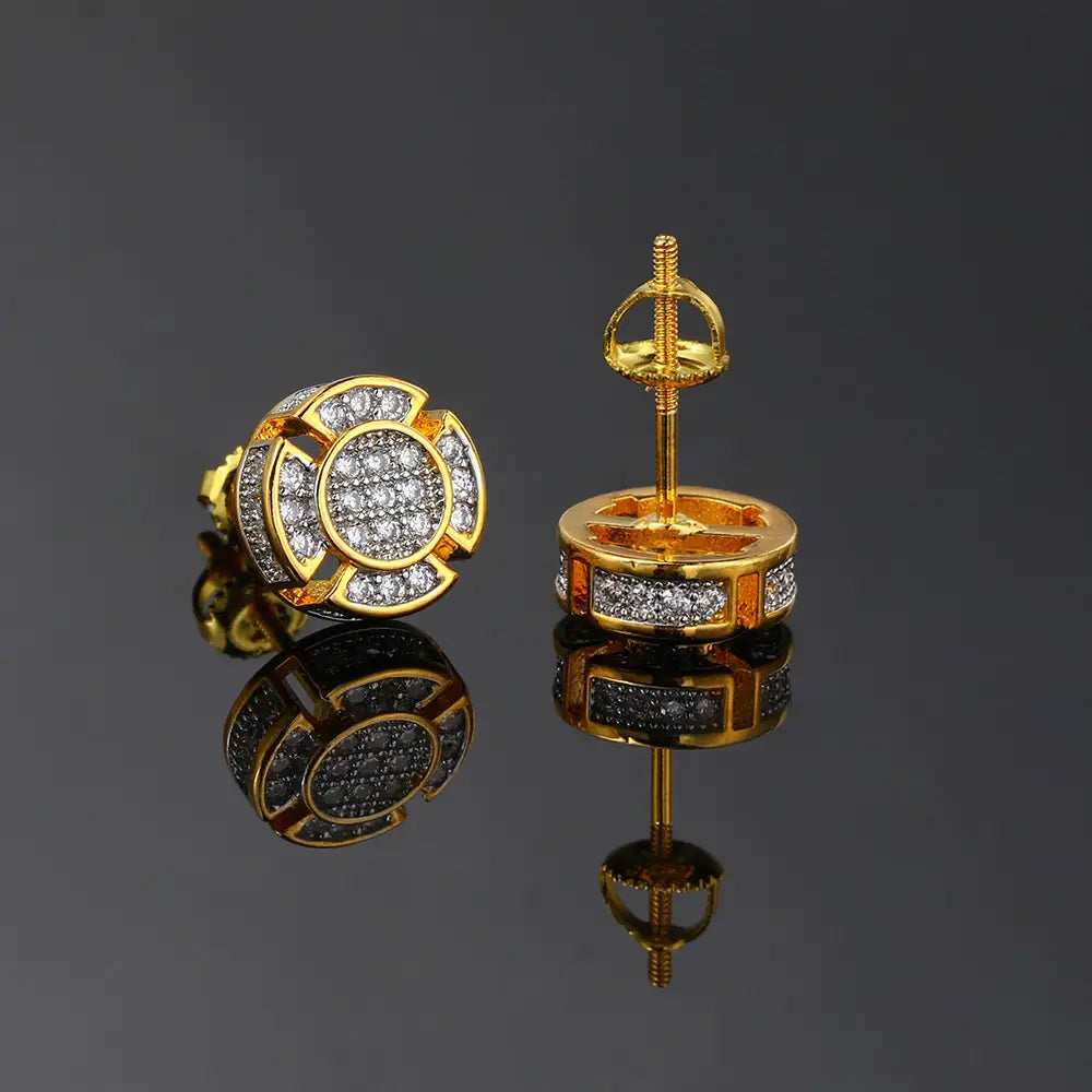 Designer Piercing Ear Hip Hop Unusual Earrings for Men Women Delicate Gold Color Punk Rock Earings Rapper’s Jewelry OHE165