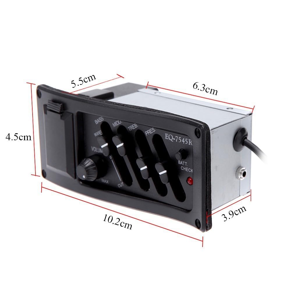 4/5 Band Acoustic Guitar Preamp EQ Equalizer Piezo Pickup Tuner Amplifier
