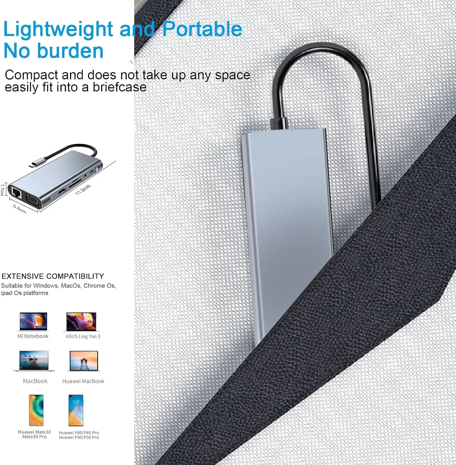 USB C HUB USB C Adapter Dongle with 4K HDMI/VGA/Type C PD/RJ45/ SD/TF Card Reader For MacBook Pro/Air M1 iPad