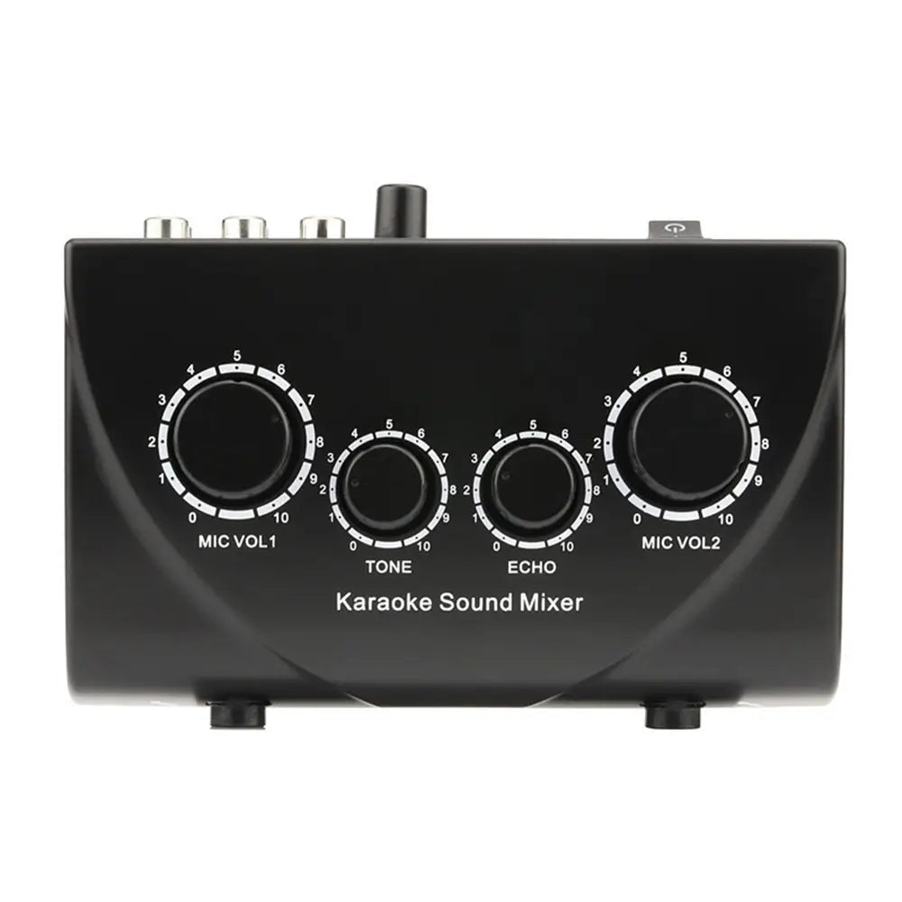Professional Sound Mixer Small Exquisite Karaoke Machine For Amplifier Microphone Dual Mic Inputs Audio Sound Mixer
