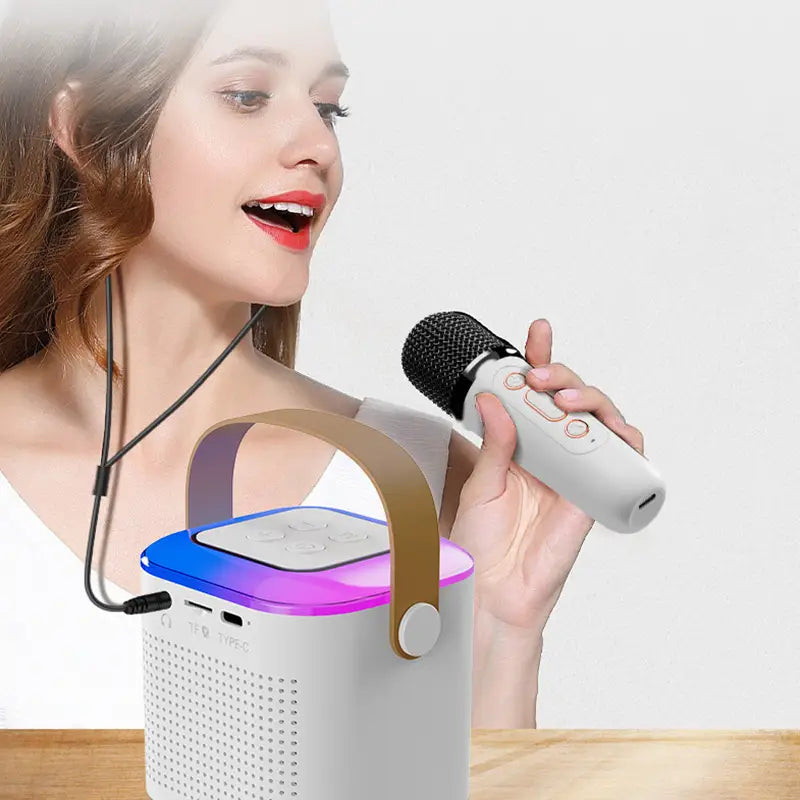 New Wireless Microphone Karaoke Machine Portable Bluetooth 5.3 PA Speaker System MP3 Player Karaoke Machine For Kids Adults Home