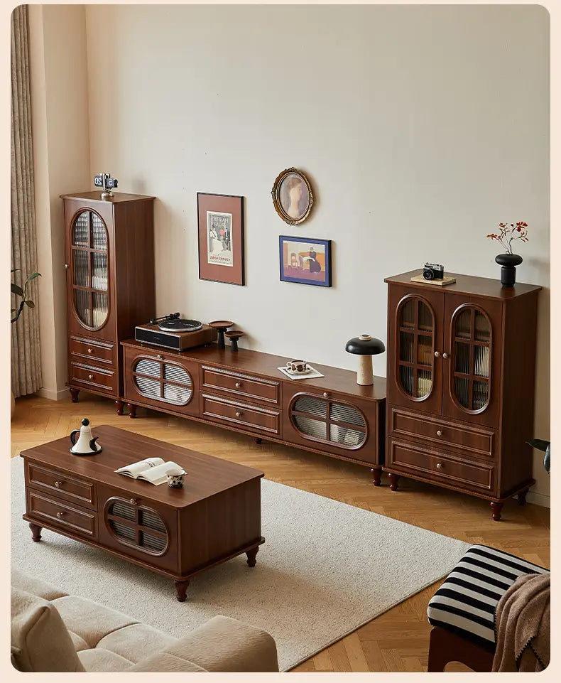 American Vintage Tv Stand Premium Trendy Mid Century Aesthetic Tv Cabinet Classic Luxury Soportes De Televisión Furniture Home