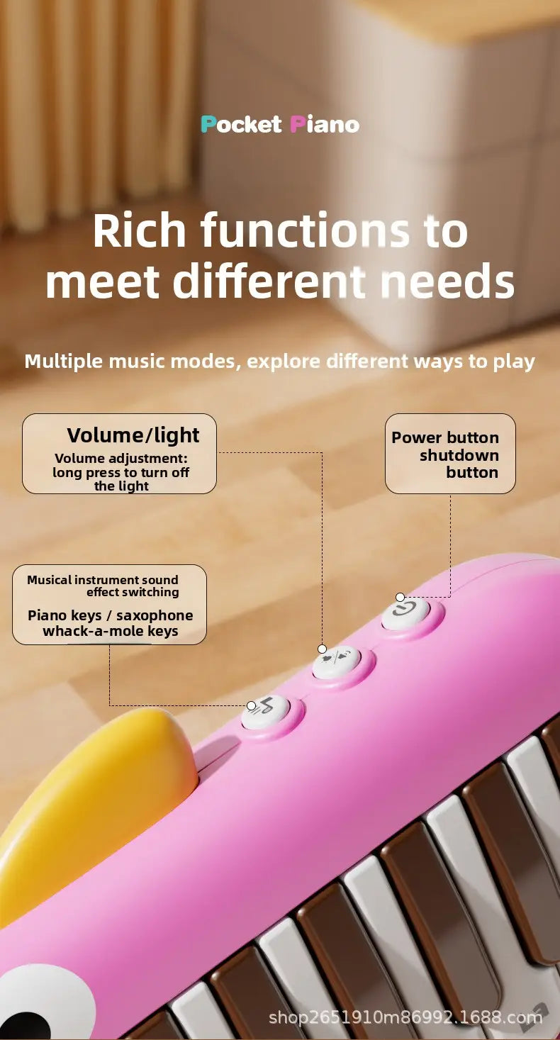 Baby Music instruments Montessori Electronic Multifunctional Music Pocket Piano Keyboard Toy Learning Educational Games for Kids