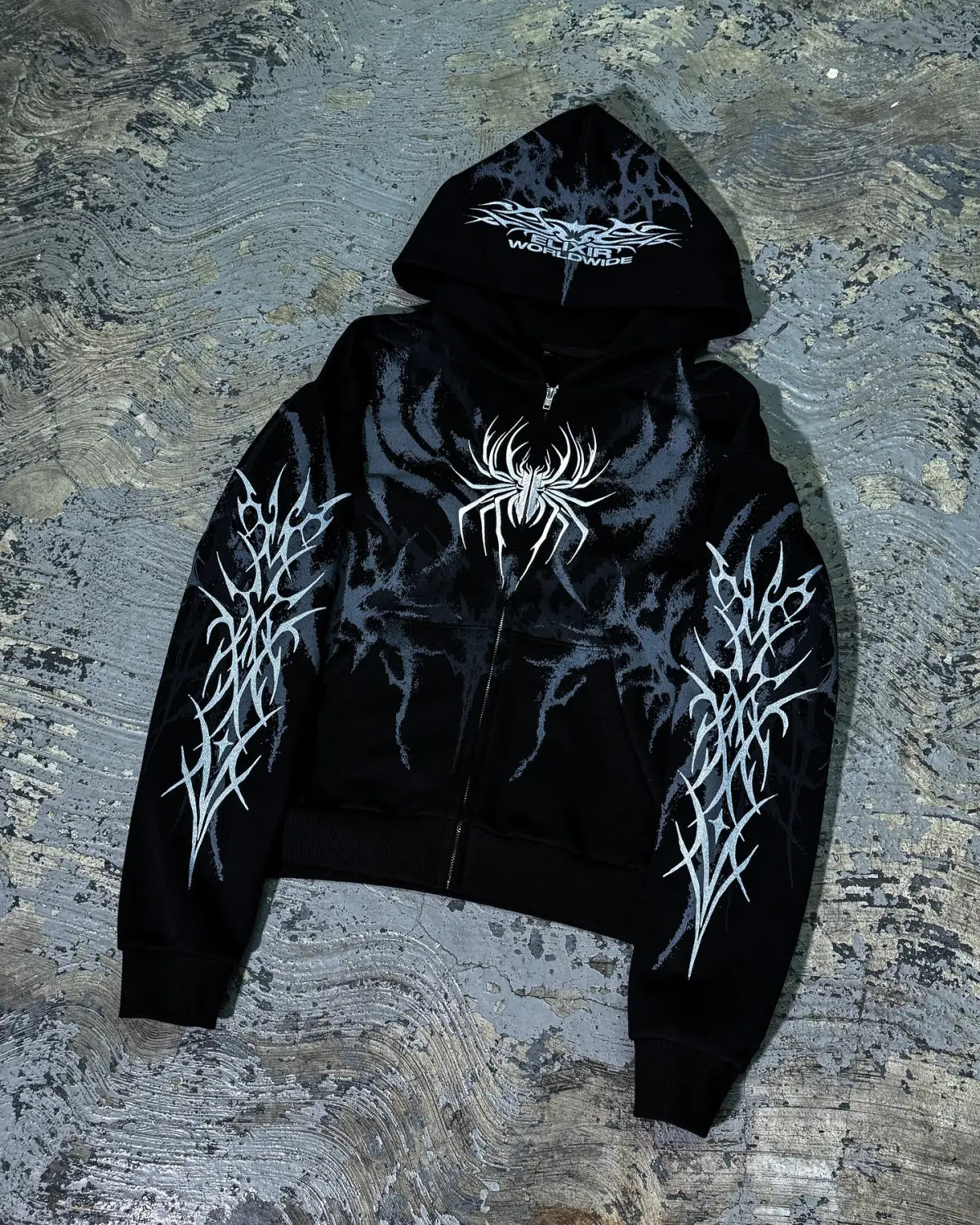 Hip Hop Graphic Print Hoodie Men Women Y2K Retro Streetwear Unisex Loose Zipper Sweatshirt for Rap Rock Punk Fashion