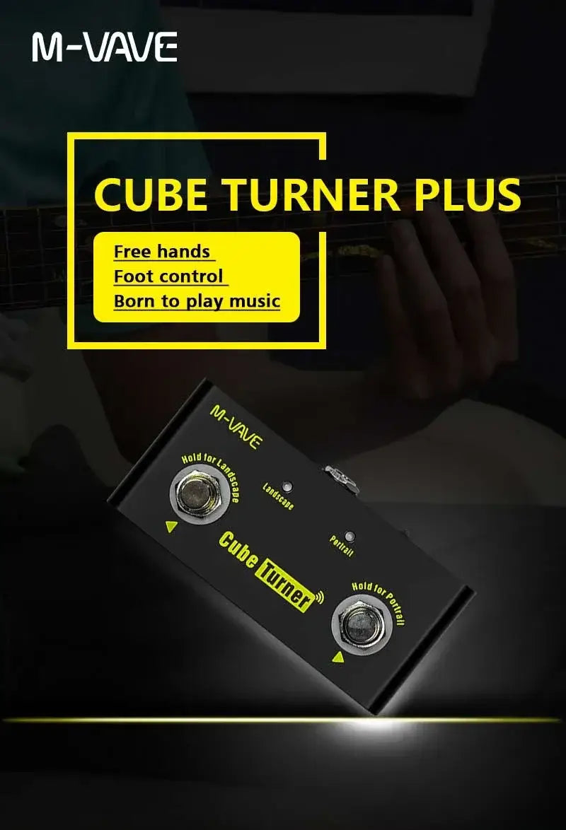 M-VAVE Cube Turner Wireless Page Turner Pedal Rechargeable Music Sheet Supports Looper Connection Compatible Guitar Pedal Parts