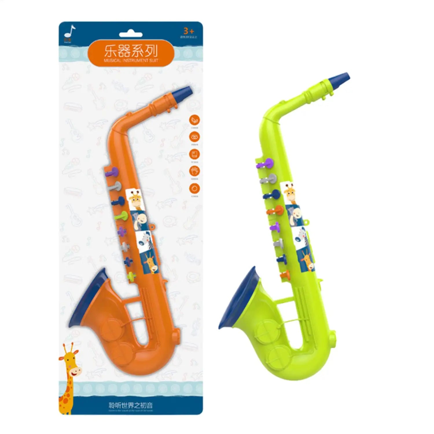 Kids Saxophone Toy 8 Key Educational Musical Instrument for Beginners Children Music Learning Preschool Classroom Birthday Gift