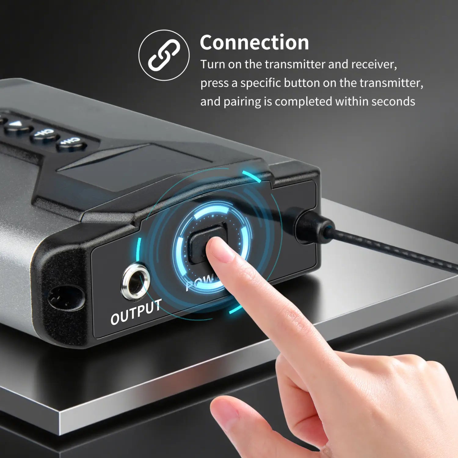 Ear monitoring wireless system Stereo UHF in T9 1/2/4 transmitter and receiver of live music stage performance studio