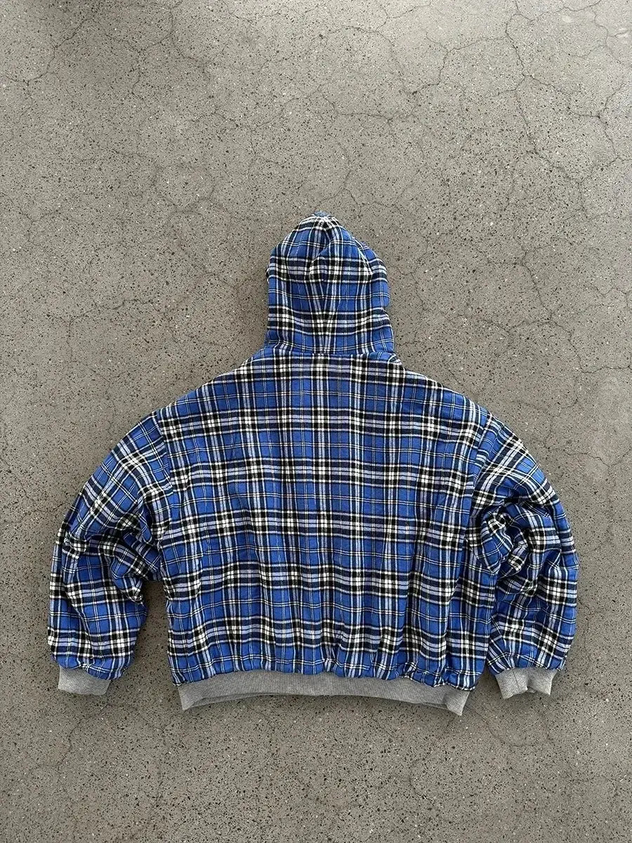 Korean Fashion Retro Plaid Double-Sided Black Minimalist Sweatshirt Men’s Y2K New Harajuku Hip-Hop Gothic Couple Street Wear