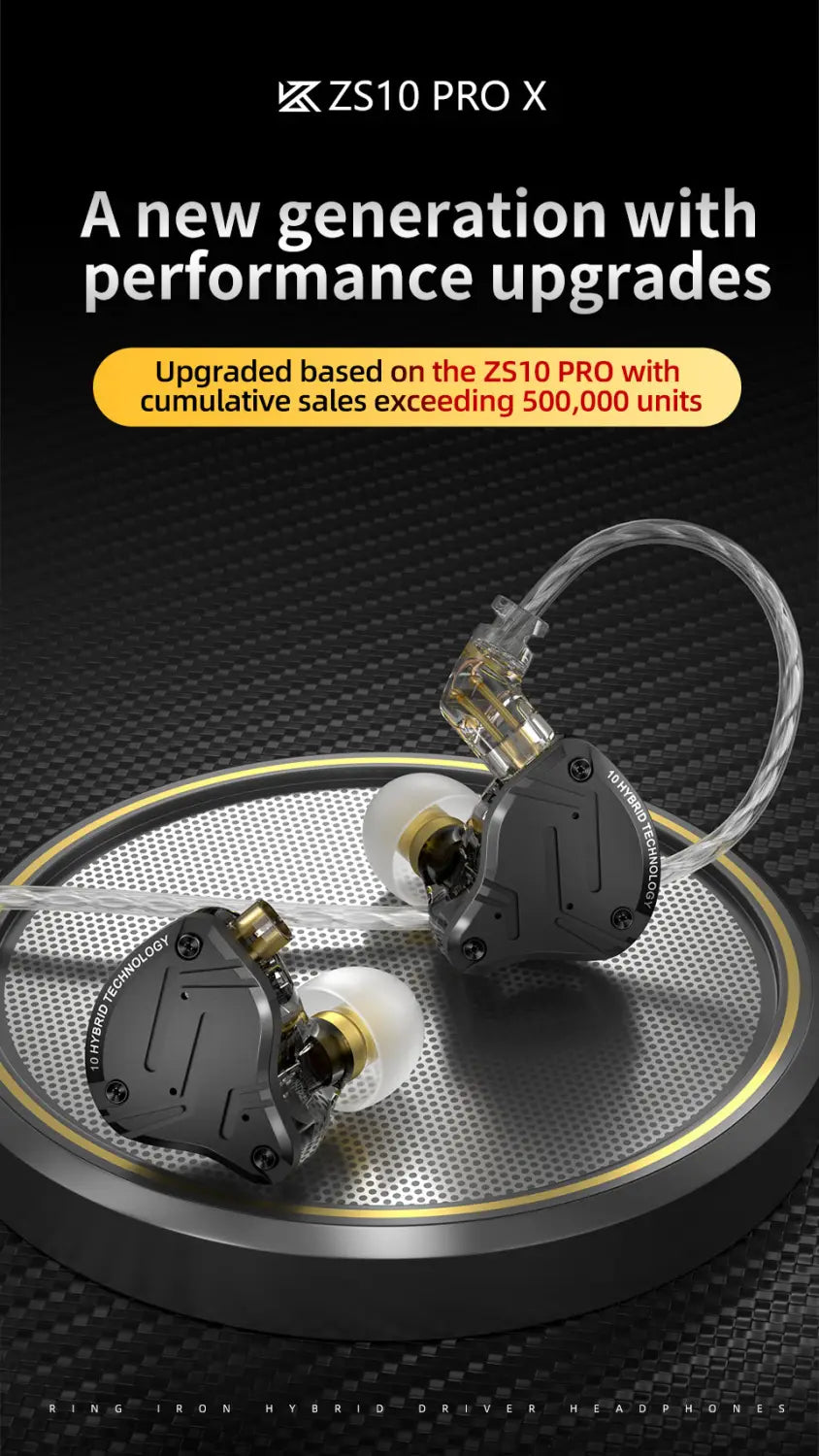KZ ZS10 Pro X In Ear Wired Earphones Music Headphones HiFi Bass Monitor Earbuds Sport Headset KZ ZSN PRO AS16 PRO AS12 ZSX
