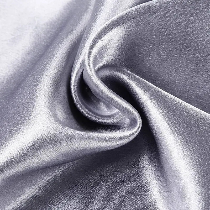 Hip Hop Women High Waist Wide Leg Pants Street Silver Dark Style Satin Pleated Casual Loose Slimming Dance Pants