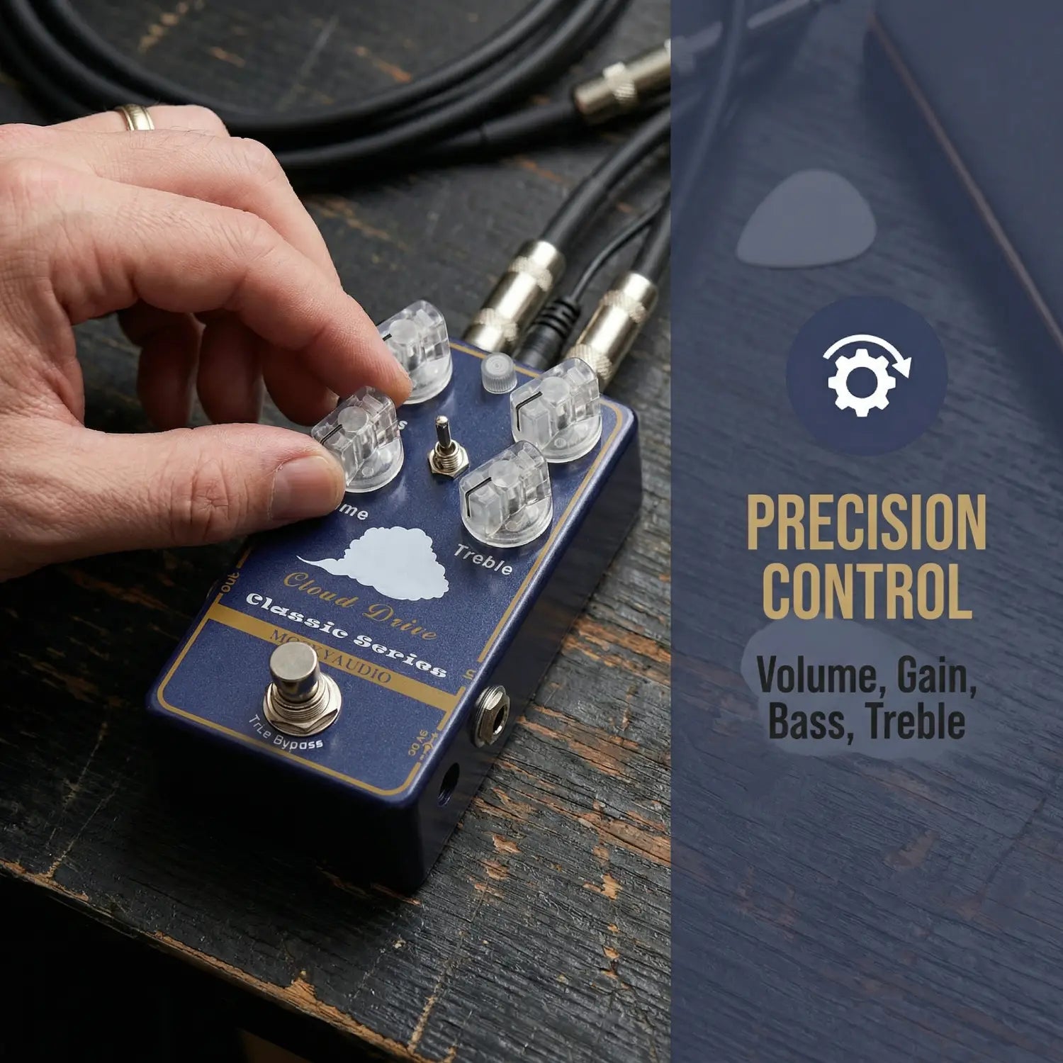 Moskyaudio Cloud Drive Classic Clean Overdrive Guitar Effect Pedal with Flexible Dual Band EQ Pre/Post Control for Guitar