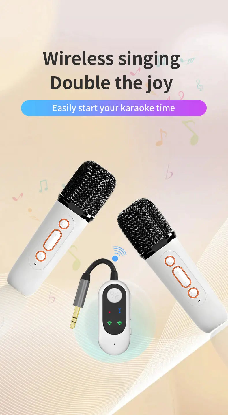 Portable Car Karaoke Machine Wireless Bluetooth KTV Speaker with Hands-Free Microphone for Android & iOS Phones