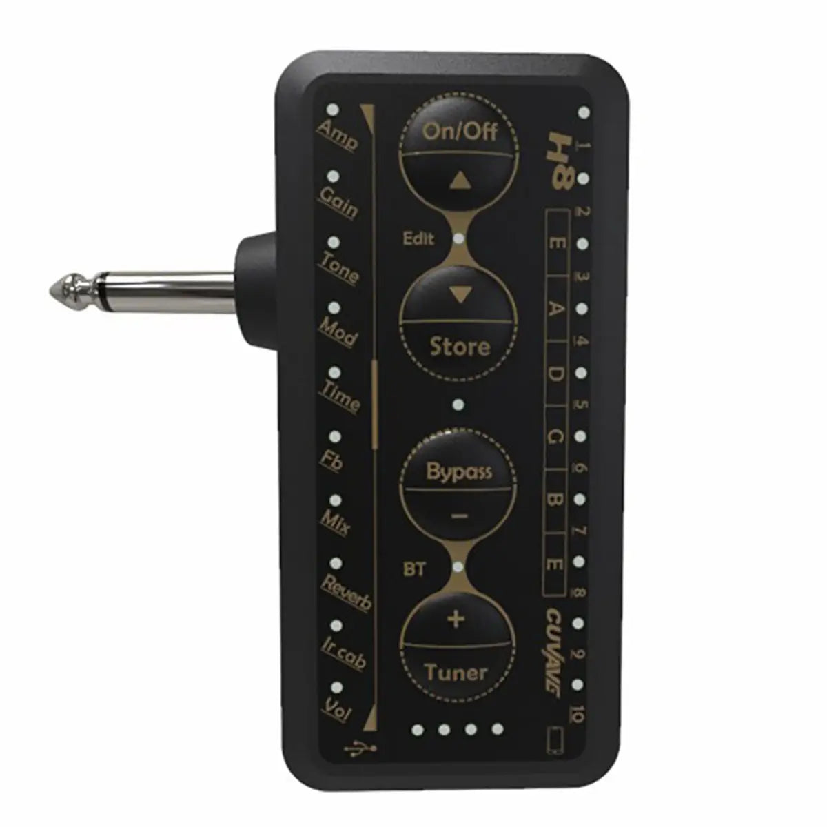 M-VAVE H8 Guitar Headphone Amplifier Portable Rechargeable Mini Headphone Amp Built-in Delay Reverb Effect for Electric Bass