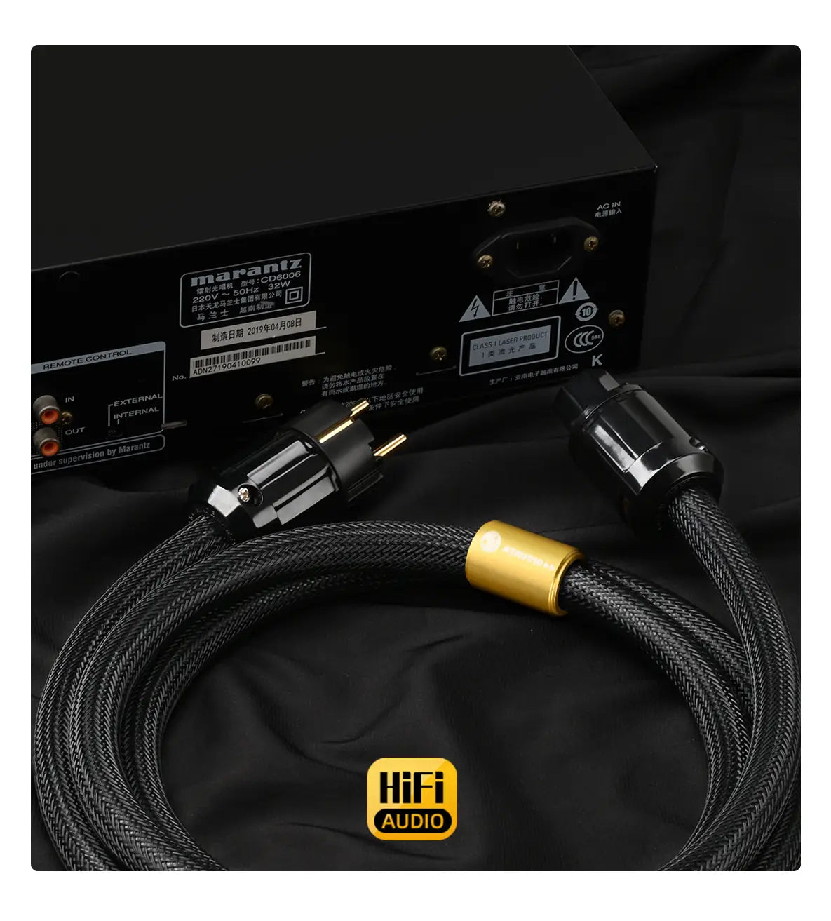 ATAUDIO HiFi EU Power Audio Cable High Quality 6N OFC Double Shielded with Gold-plated Plug AC Power Kabel for Speaker Amplifier