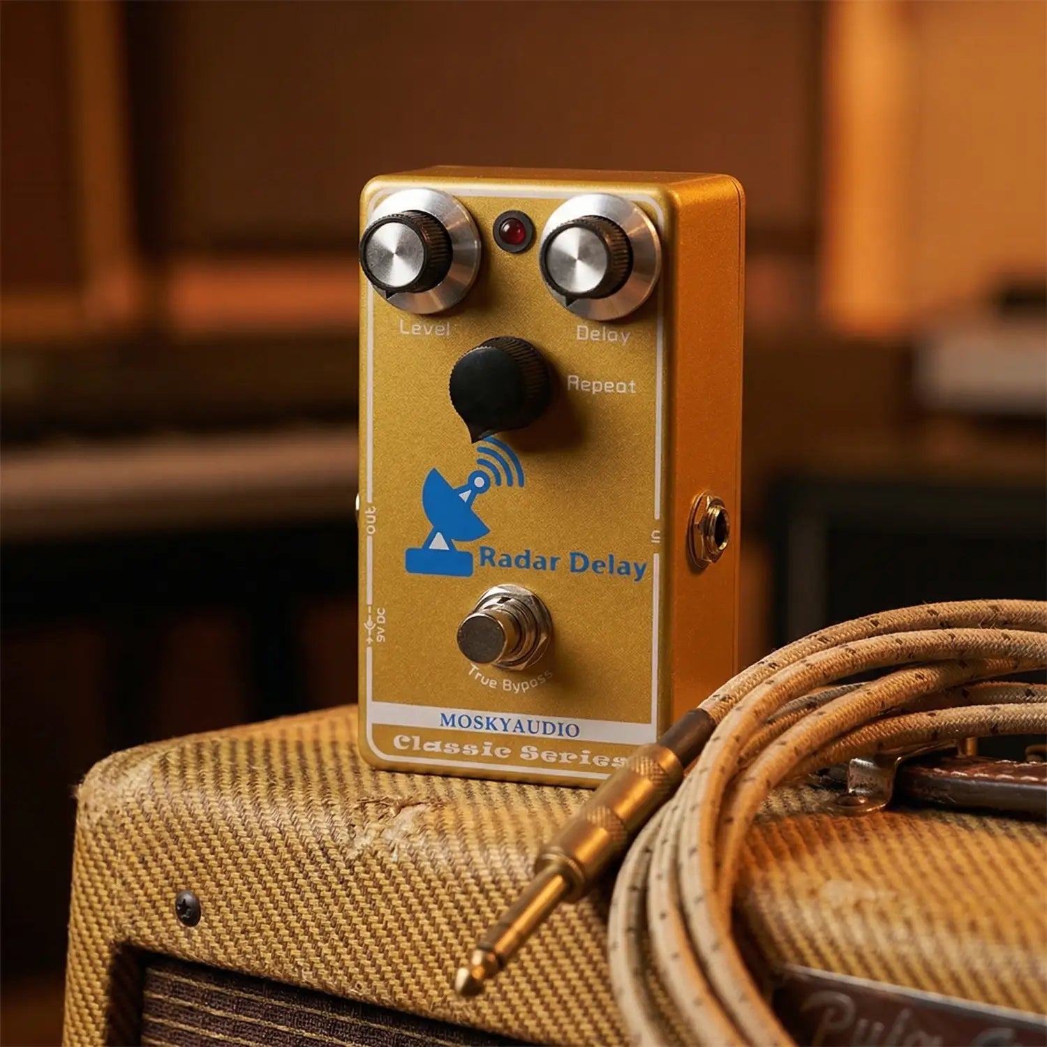 MOSKY RADAR DELAY Guitar Pedal - Analog/Digital Hybrid BBD Delay Level/Repeat/Time Controls for Electric Guitar & Bass