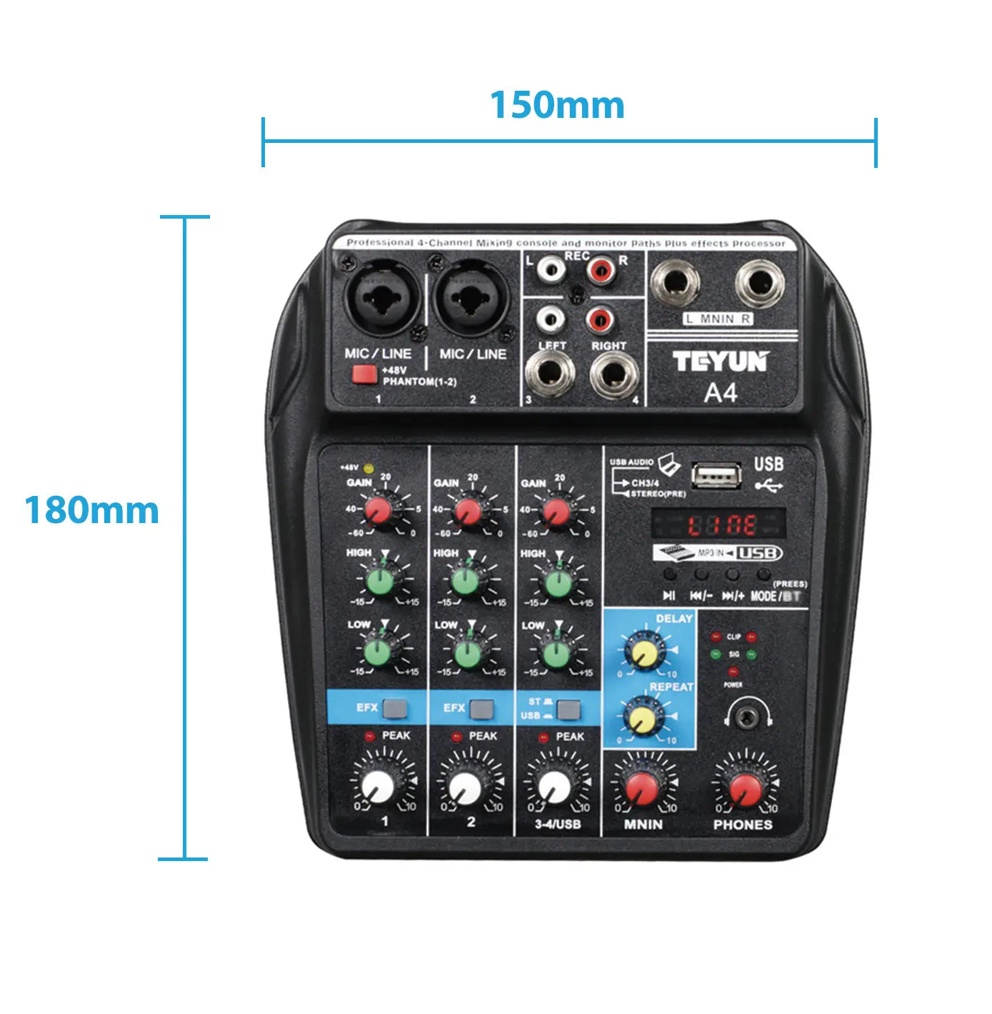 Professional 8-6-4 channel digital mixer sound card microphone mobile phone live broadcast computer recording DJ audio equipment