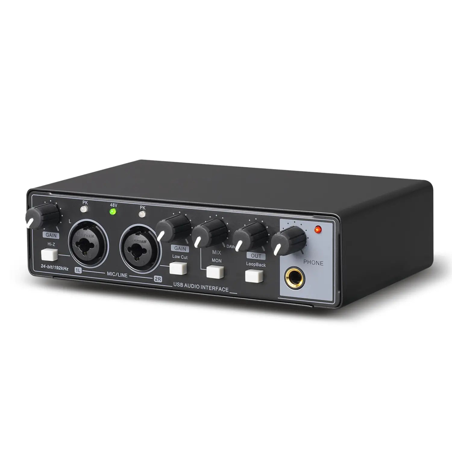 MD22 Professional Audio Sound Card Monitor 24-bit/192KHz AD Converter for Electric Guitar Recording Studio Live Streaming