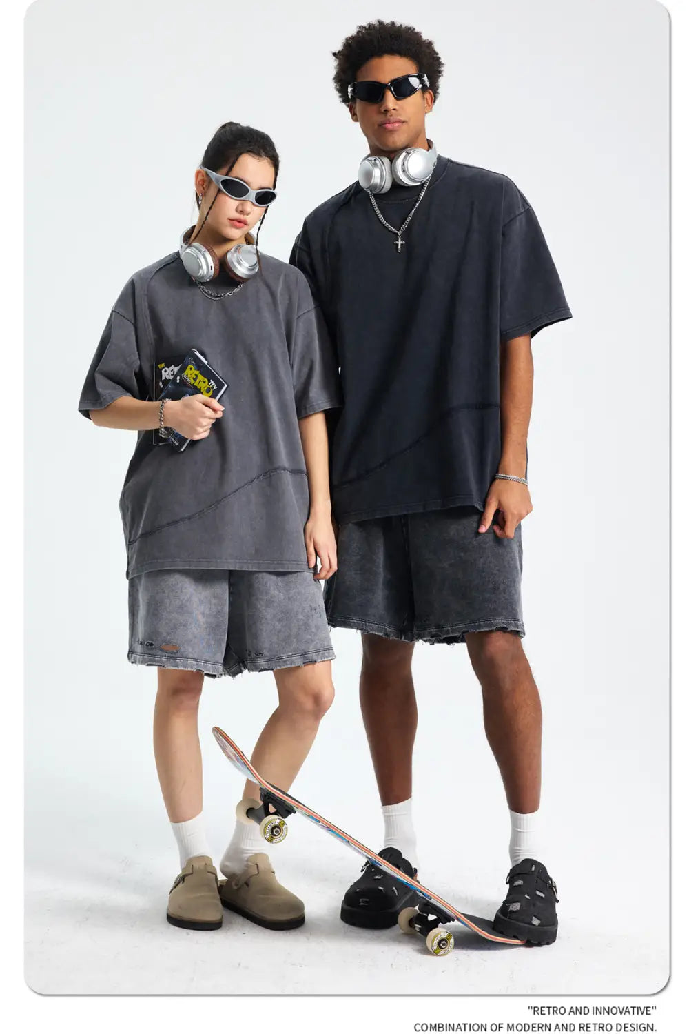 Hip Hop Wax Printing Washing Men’s Short Sleeve Tee Oversized Distressed Round Neck Man Cotton T Shirts Top Quality Raw Edges
