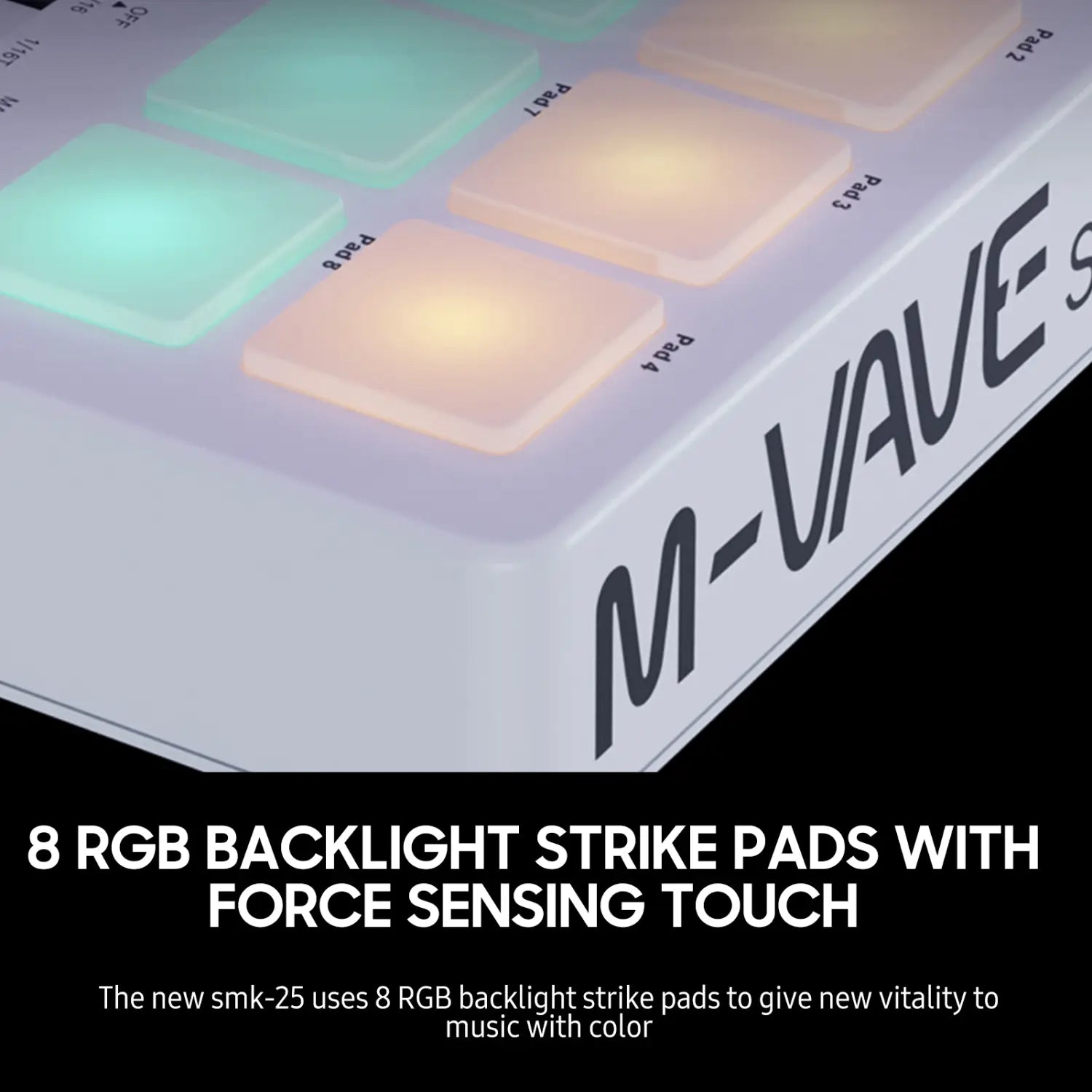 【HOT】M-VAVE 25-Key MIDI Control Keyboard Mini USB Keyboard MIDI Controller with 25 Velocity Sensitive Keys 8 RGB Backlit Pads