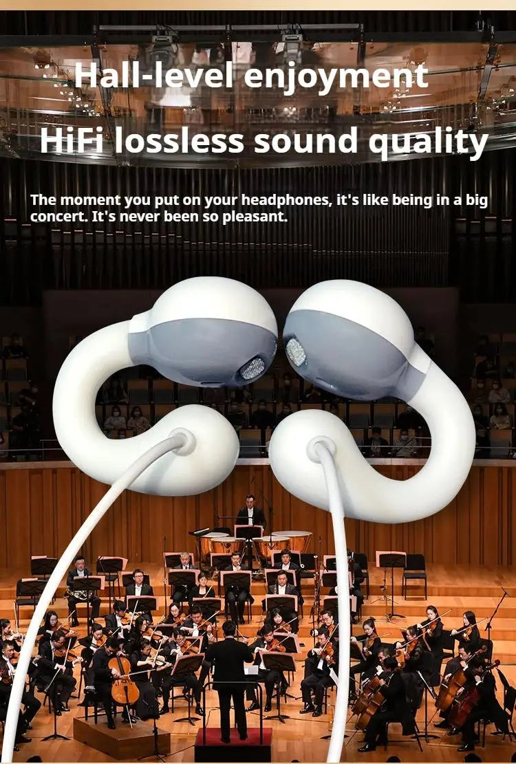 Clip-on Wired Headphones type C&3.5mm Stereo Sports Music Earbuds Handfree Sport Gamer Headset Earphones with HD mic For Samsung