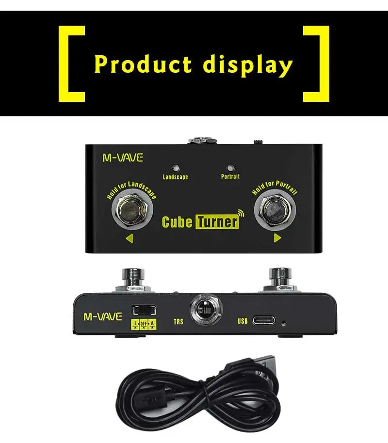 M-VAVE Cube Turner Wireless Page Turner Pedal Rechargeable Music Sheet Supports Looper Connection Compatible Guitar Pedal Parts