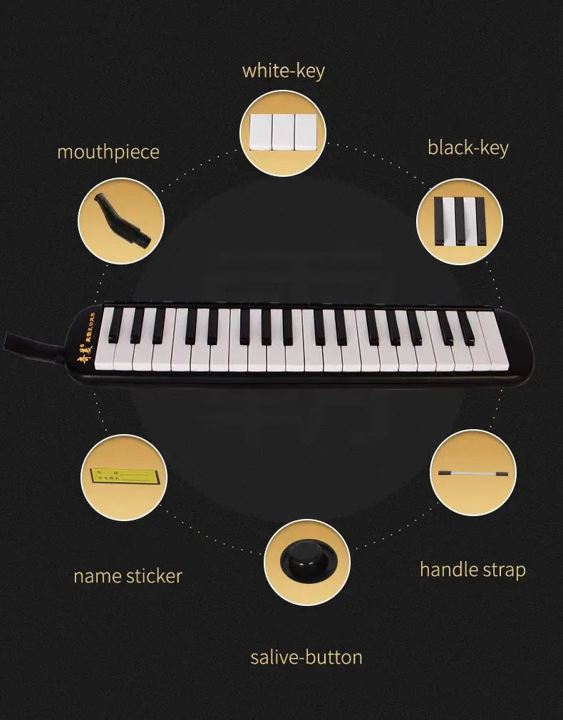 Professional Melodica 37 Keys Children’s Musical Keyboard Kids Mouth Organ Melody Mouth Piece Button Accordion Music Instruments