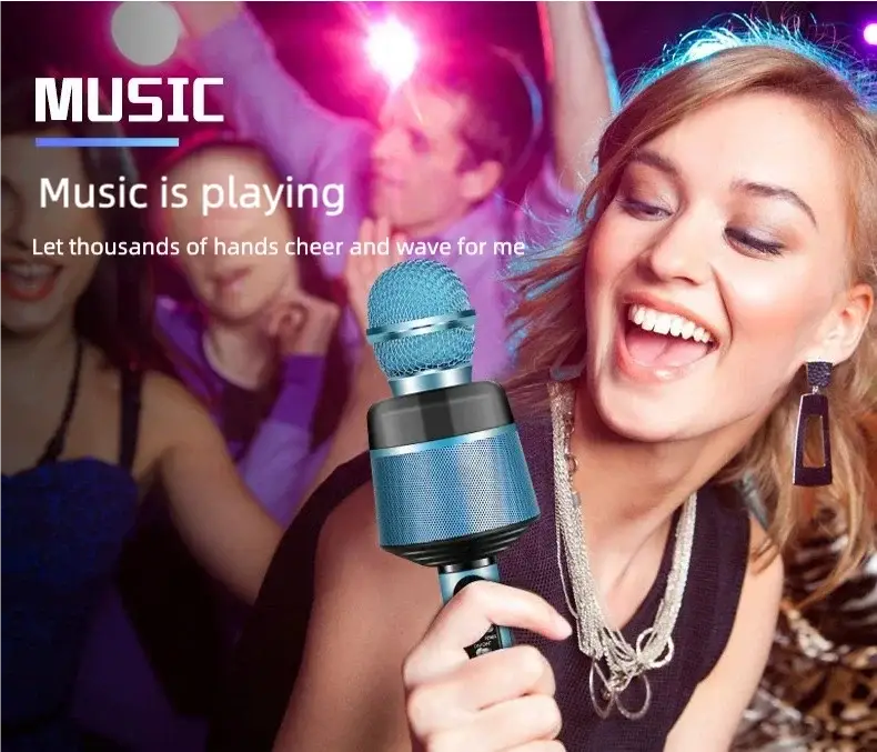 Professional Wireless Karaoke Microphone with Speaker Karaoke Machine Featuring Surround Sound Surpasses Ordinary Microphones
