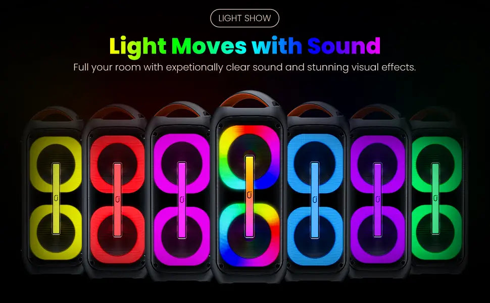 Karaoke Machine with 2 Wireless Microphones,【Dual 60W 6.5’’Subwoofer&400W Peak】Big Loud Bluetooth Party Speaker with Disco Lights