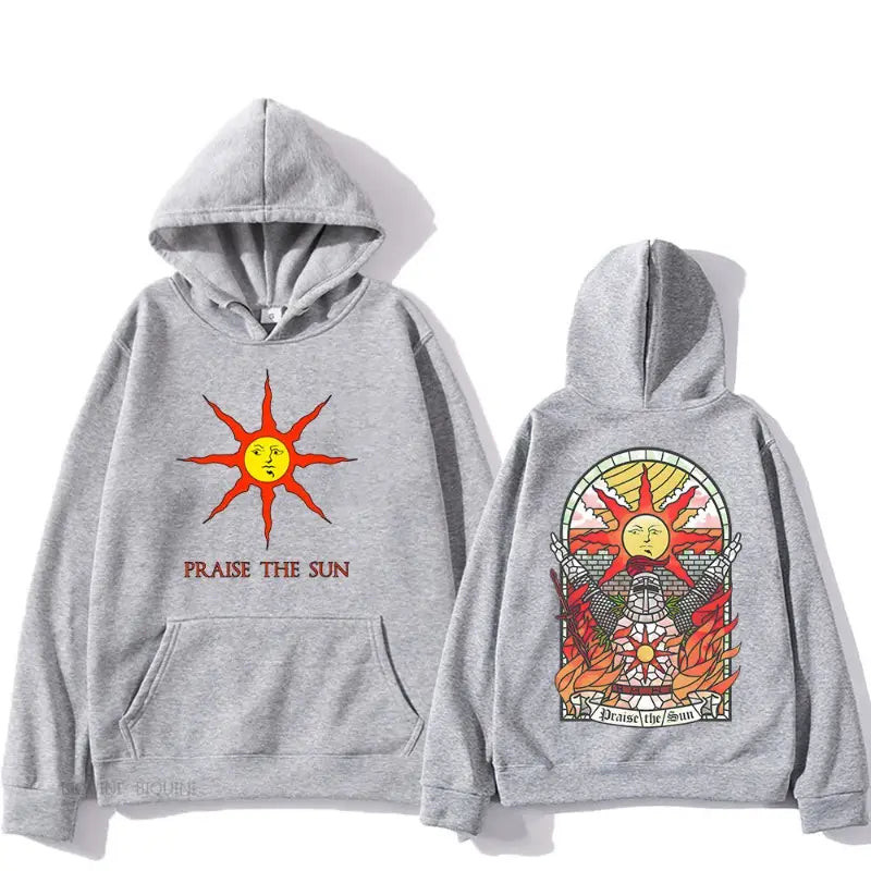 Dark Souls Praise the Sun Printed Men’s and Women’s Hoodies Fashion Casual Pullover Autumn and Winter Men’s Loose Hoodies