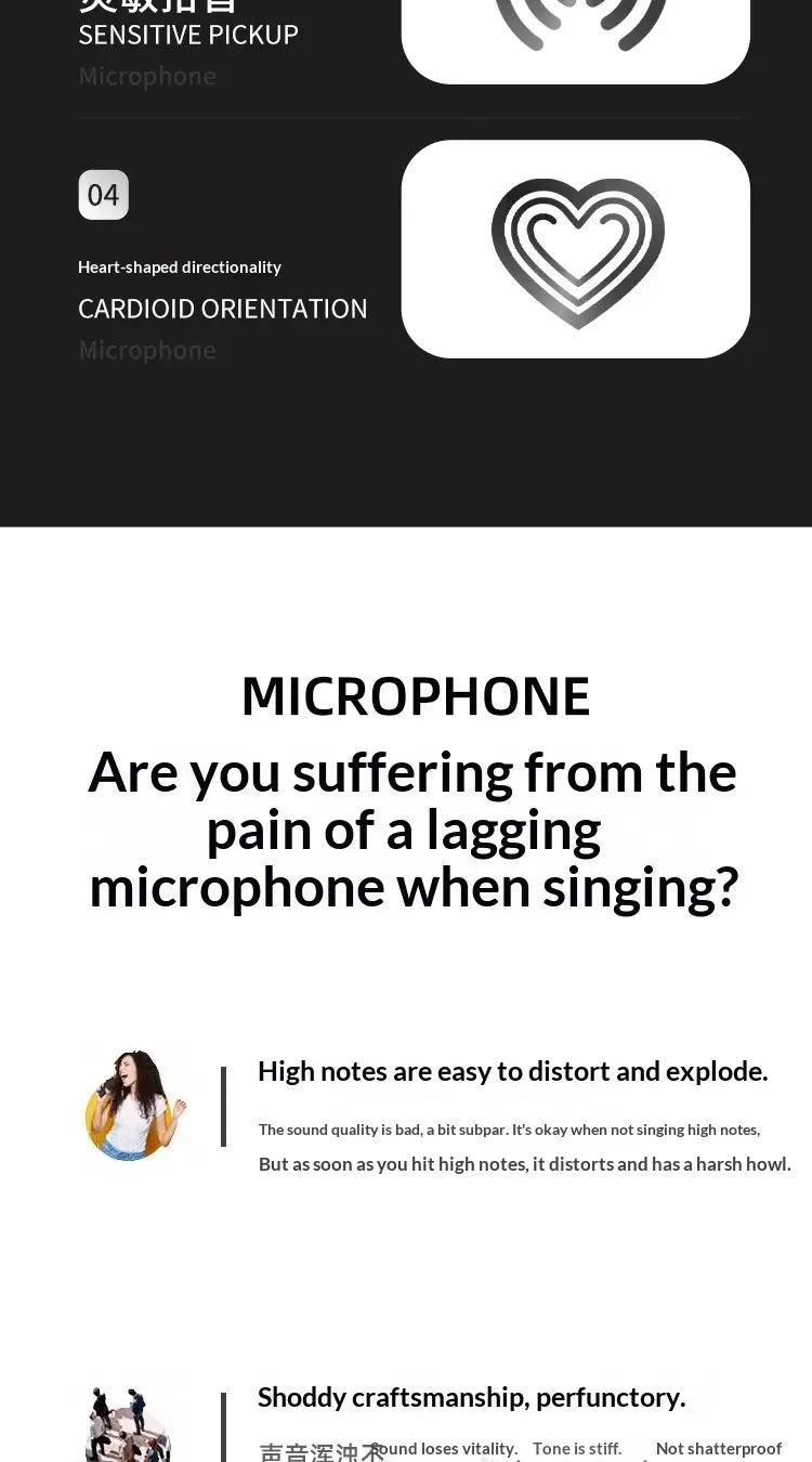 Wired microphone KTV stage karaoke conference singing performance handheld capacitor dynamic 48V microphone church family happy