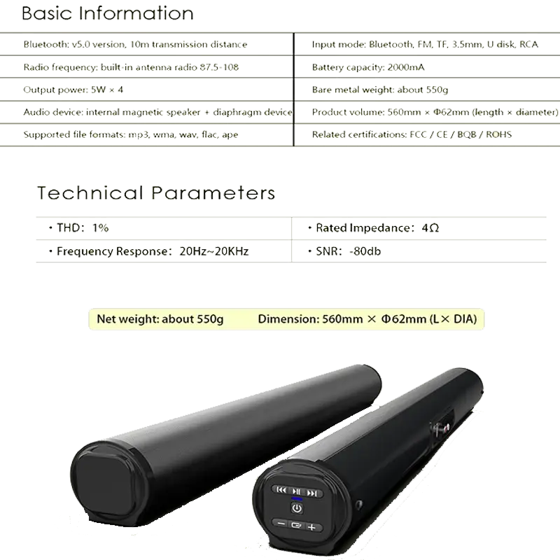 Super Powerful Sound Bar Portable Wireless Bluetooth Speaker Surround Stereo Home TV Sound Box Subwoofer FM Radio caixa de som
