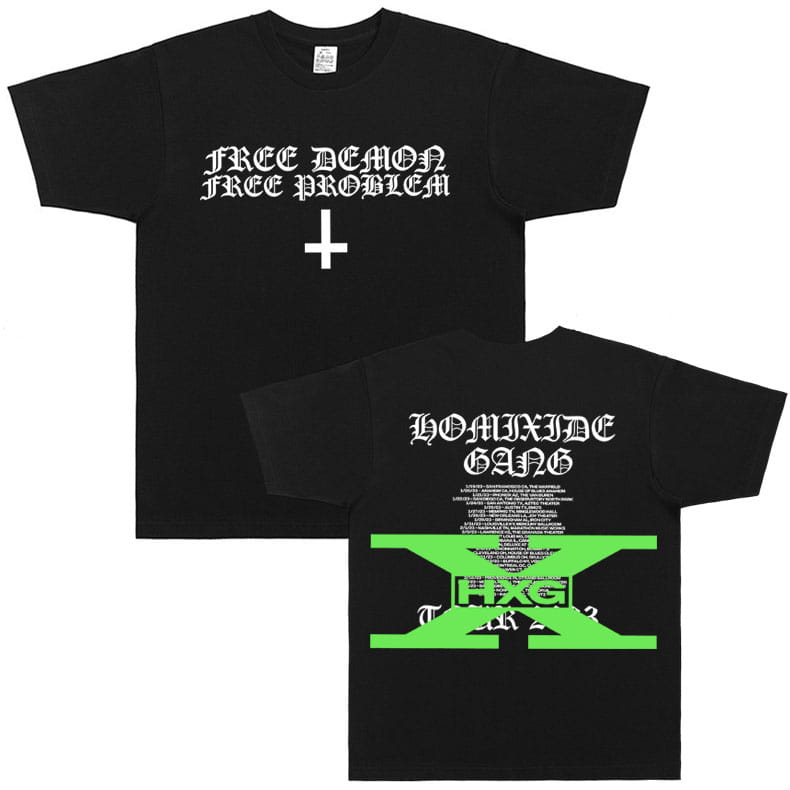 Homixide Gang Mosh Pit Control T-shirt Playboi Carti Opium Merch Tshirt HXG T-shirts Men Women Hip Hop Oversized Cotton T Shirts