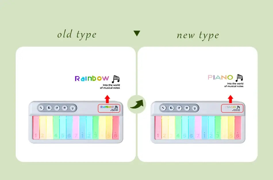 Rainbow Flashing Piano Toys with 5 Instruments 13 Melody Electronic Music Toys Portable Keyboard Toys Educational Toys for Kids