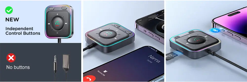 Joyroom Bluetooth 5.4 Car Adapter Enhanced Dual Mics ENC Noise Cancellation 3.5mm AUX Adapter Bluetooth Wireless Receiver Adapte