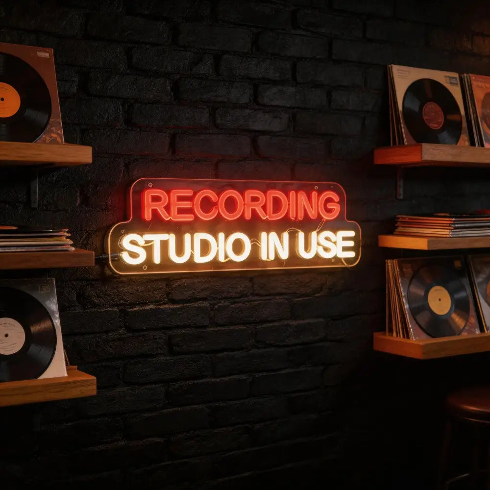 Recording Studio In Use Neon Sign Adjustable LED Letter Neon Light Wall Decor for Music Entertainment Room & Studio Decoration