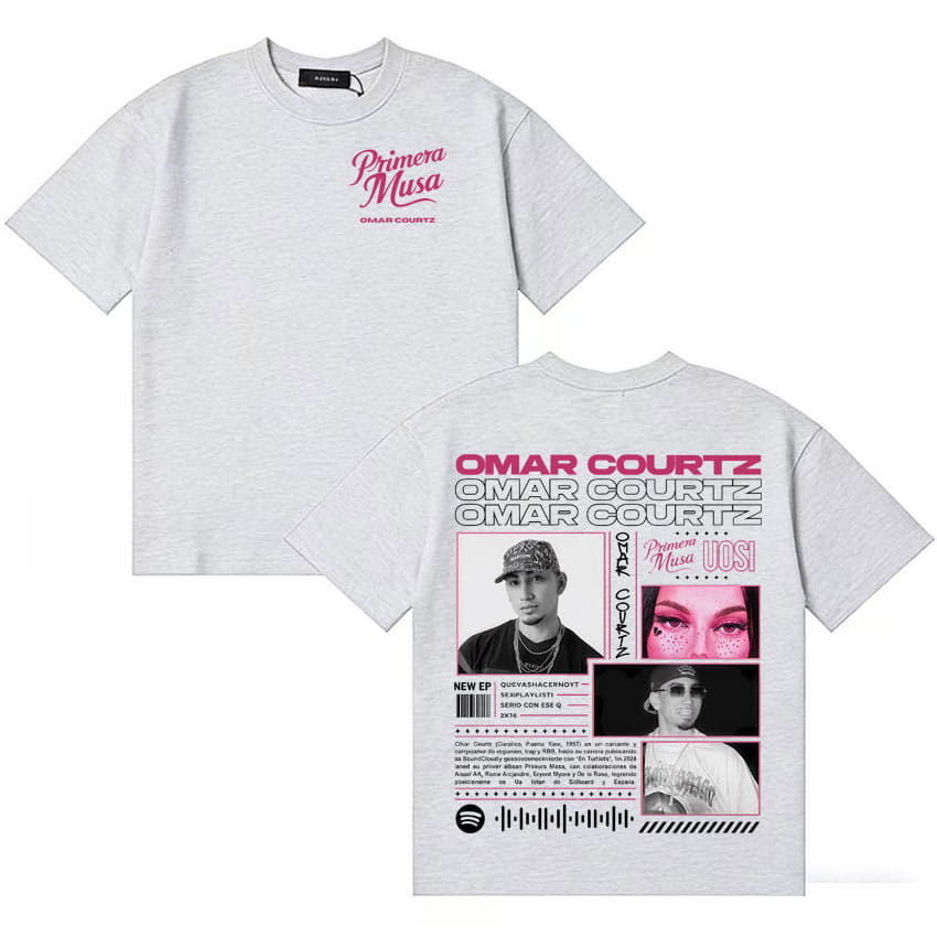 Hip Hop Rapper Omar Courtz Primera Musa ousi Y2K Crewneck T-shirts Mens Womens T Shirts Summer loose Oversized comfort T-shirt