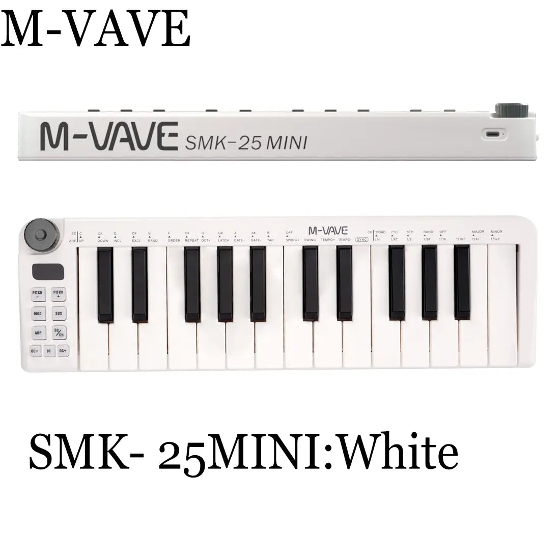 M-VAVE SMK-25 Series MIDI Pad Controller Keyboard USB Mini 25 Key 16 RGB Drum Pads 8 Knobs with Music Production Software