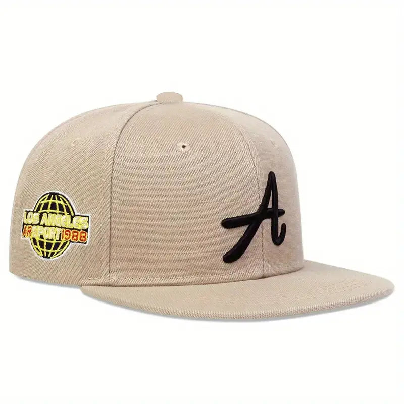 Casual hip-hop punk letter embroidered flat-brimmed baseball cap sun protection and breathable ideal for gift-giving