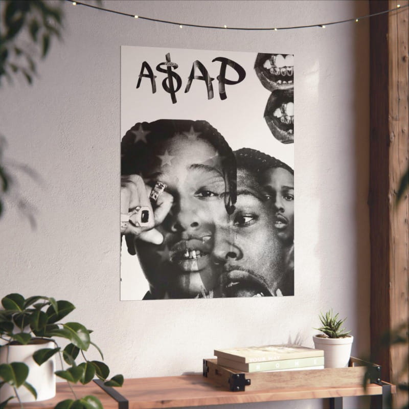 Hip Hop Rapper Asap-Rocky Black and White Music Album Poster Dont Be Dumb Aesthetic Canvas Wall Art Living Room Home Decor Gift