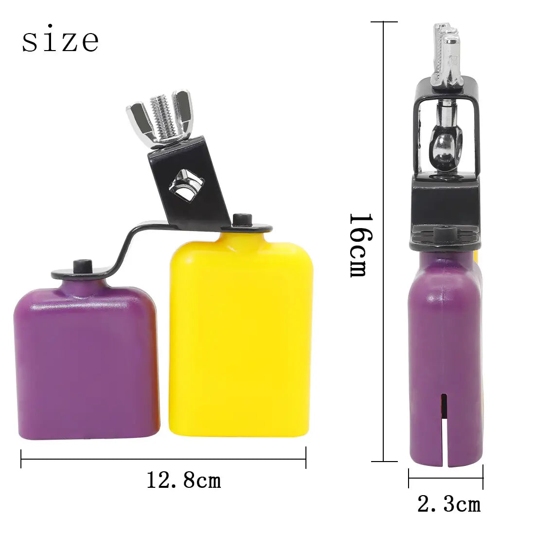 IRIN Double Sambago Bell Latin Music Yellow Purple Cowbell High Low Sound Knocker Drum Percussion Instrument Part Accessories