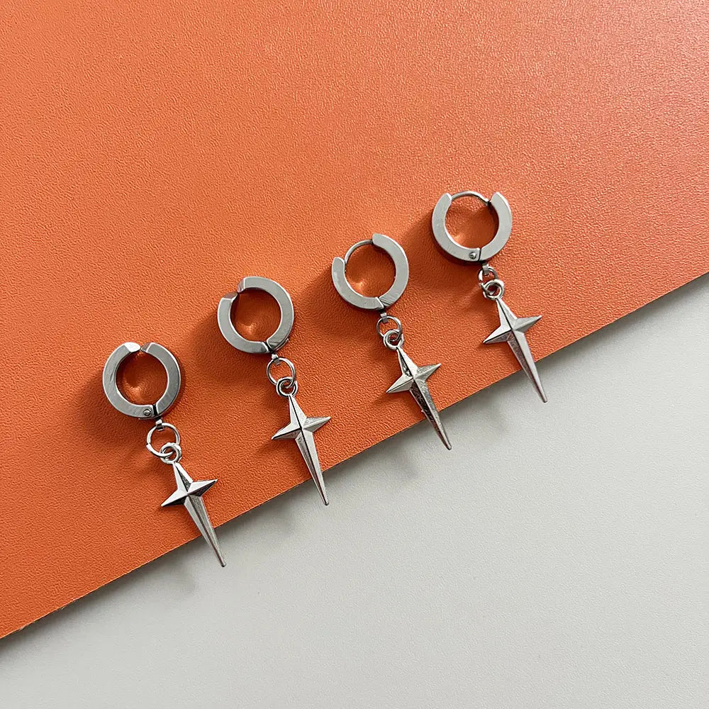 Sajaboys Jinu Anime Cosplay Jewelry Set - Cool Men Ear Clip Stud Earrings Necklace Hip Hop Party Prop