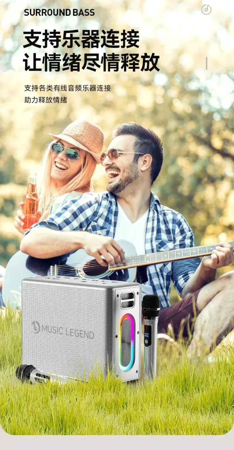 Karaoke Family Party 300W high-power portable subwoofer with microphone and Bluetooth speaker caixa de som Music Center