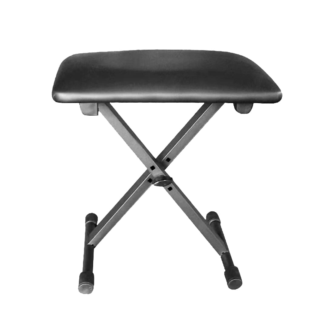 1pc Piano Bench Adjustable Keyboard Bench Portable Stool Collapsible Chair Foldable Seat X-Style Non-Skid Design Black