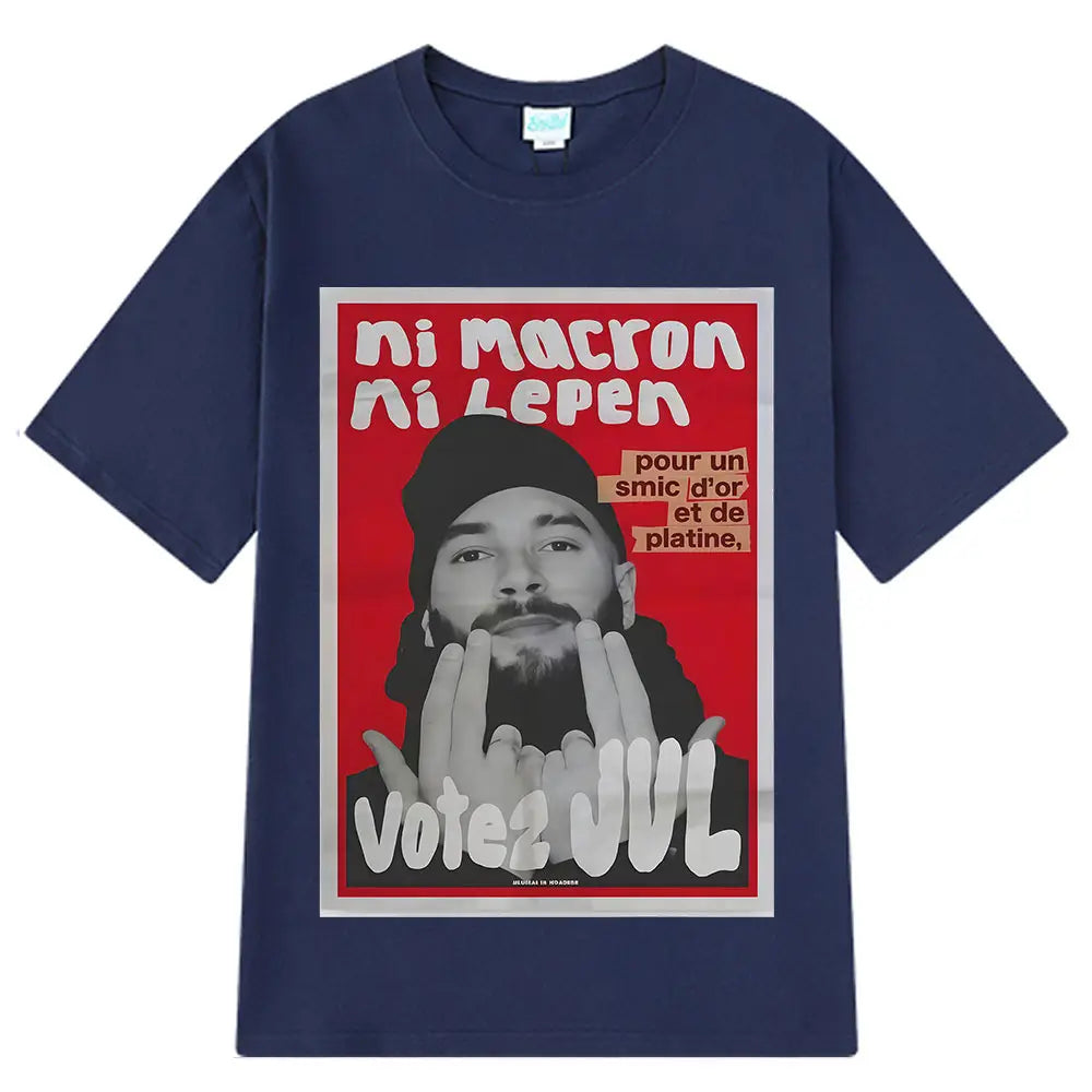 French Rapper Vote JUL Fashion Graphics T-shirts Men Women Hip-hop T-shirt Short-sleeved Casual Oversized T Shirt Streetwear