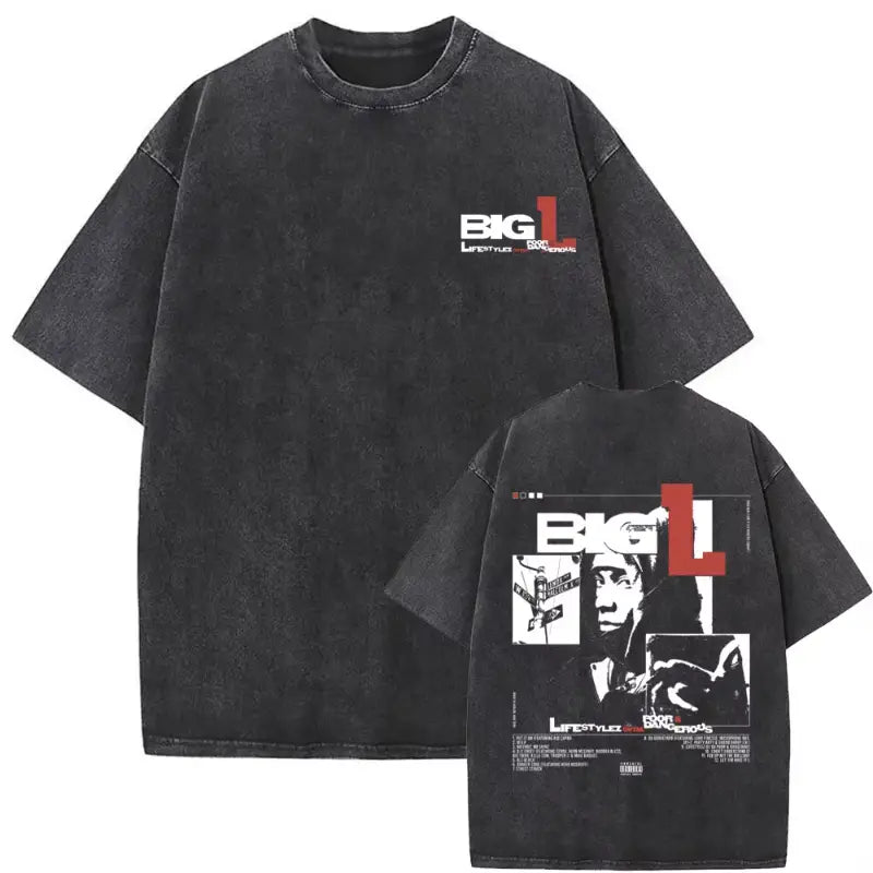 Rapper The Notorious Big L Lifestylez of The Poor and Dangerous Vintage Washed T-shirt Biggie Smalls Tshirt Men’s Hip Hop Tees