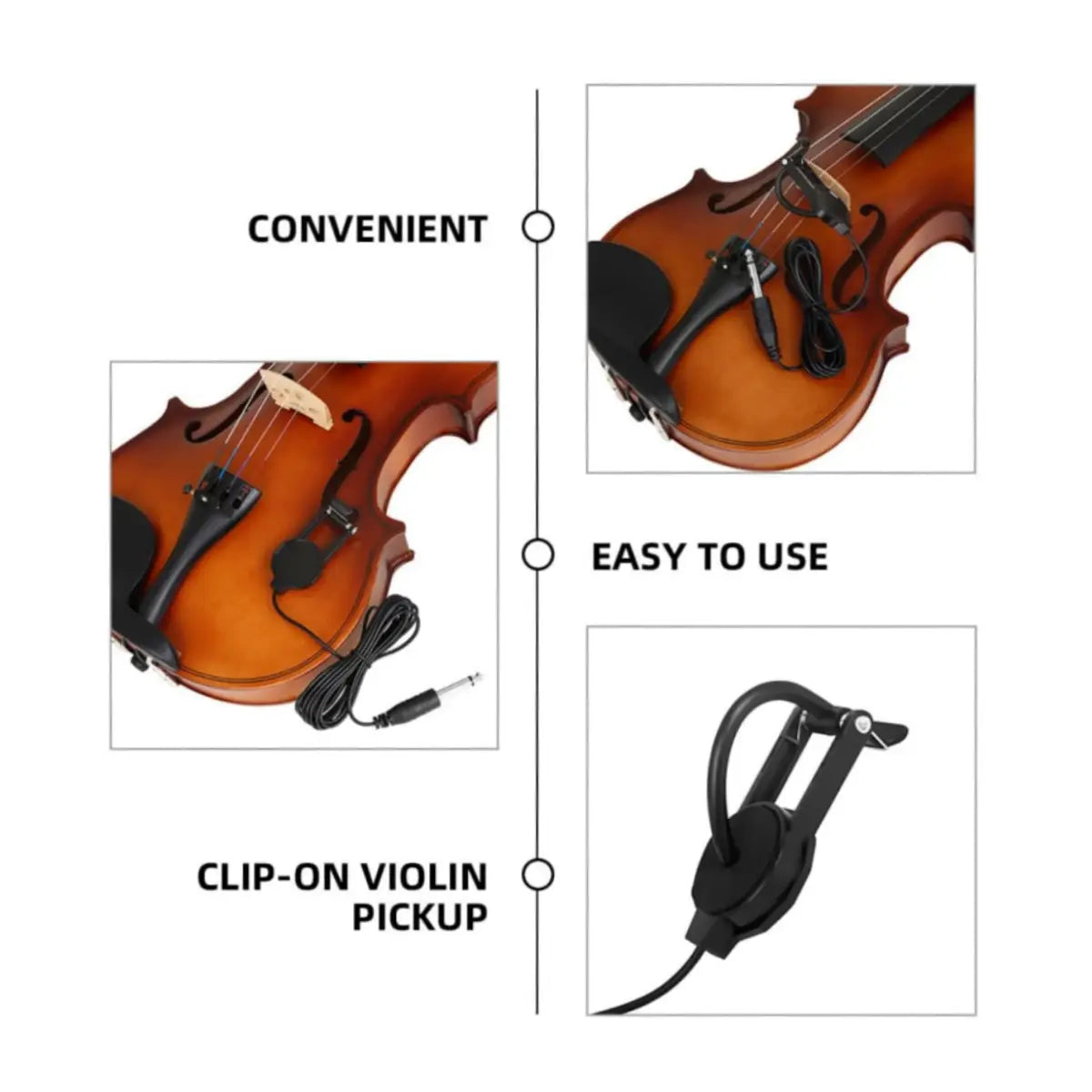 Miwayer Clip-On Pickup Must-Have String Instrument Accessory Durable Musical Instrument Accessory for Acoustic Guitar Violin,