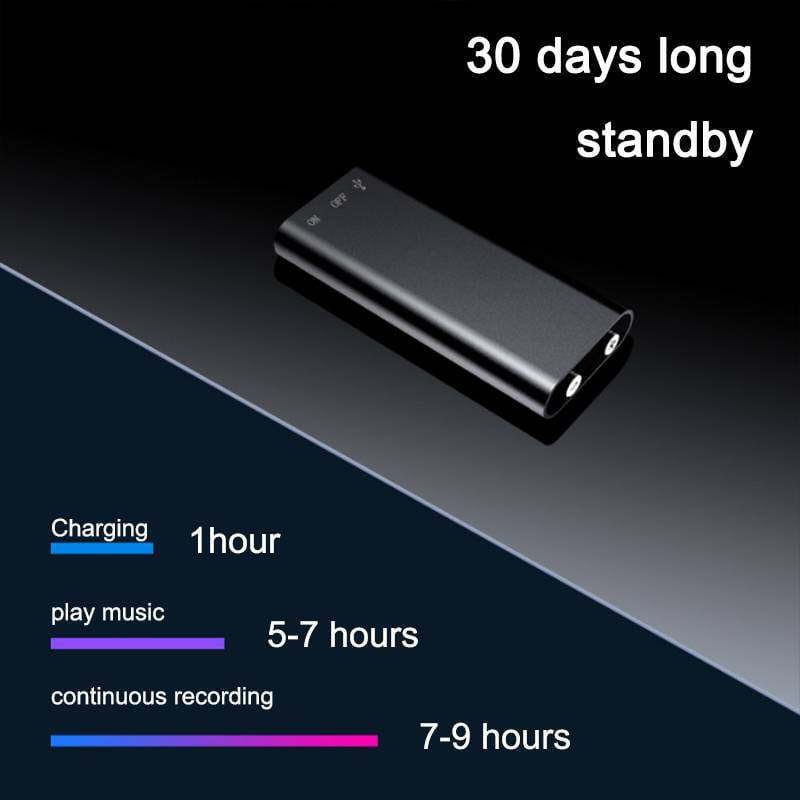 16/32GB Digital Dictaphone Audio Voice HD Noise Reduce Recorder MP3 Player Recording WAV Smallest Mini USB Pen Voice Activated