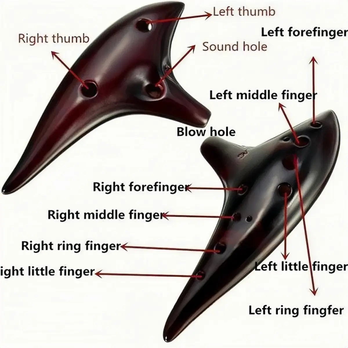 Miwayer Ocarina12 Tones Alto C High Quality Ocarina Classic Flute Musical Instrument Good Gift for Beginners Chinese Tao